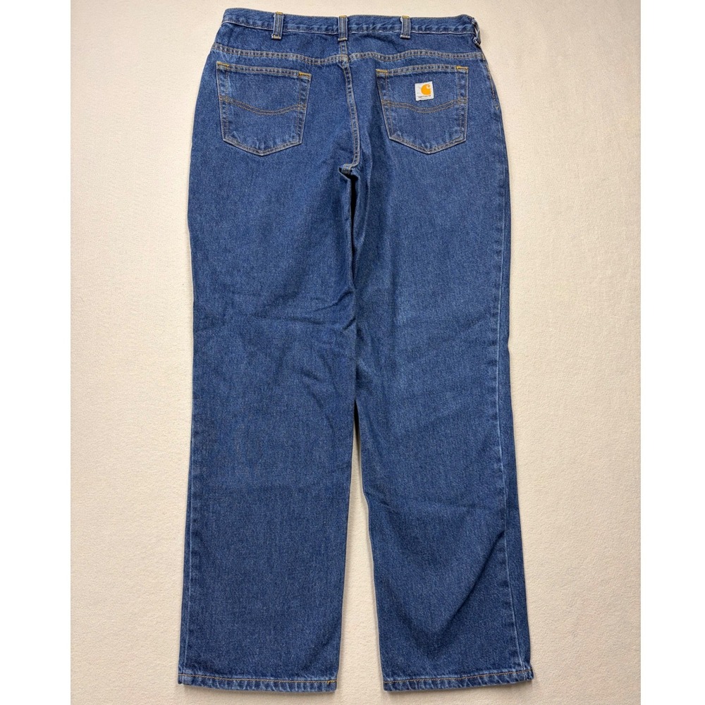 Carhartt Jeans Mens 36x32 Blue Relaxed Fit Straight Leg Denim Work Pants 381-83